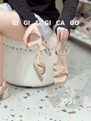 Sandal gót vuông chéo S950