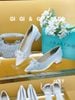 Cao gót vuông kim tuyến GIAYCUOI C064