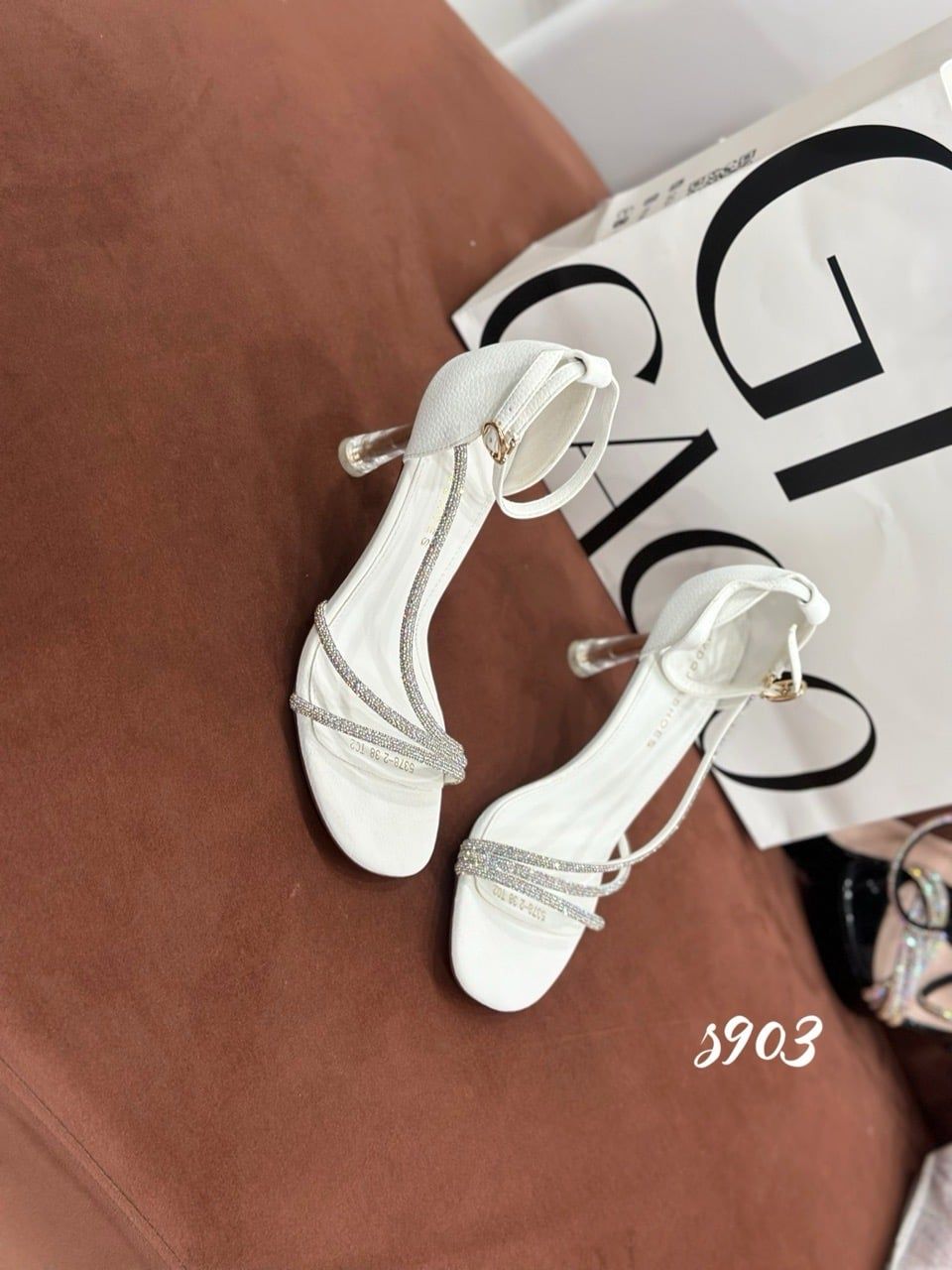 Sandal gót nhọn tiệc bling S903