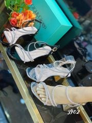 Sandal gót vuông tiệc bling S902