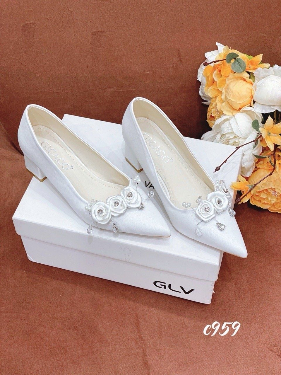 Cao gót vuông Hoa WD C959