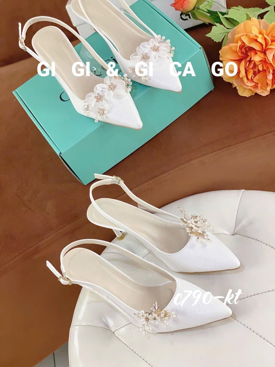 Cao gót nhọn hở gót GIAYCUOI C790