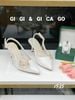 Cao gót nhọn hở gót cài HOA WD C935