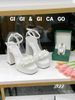 Sandal gót vuông HOA WD S922