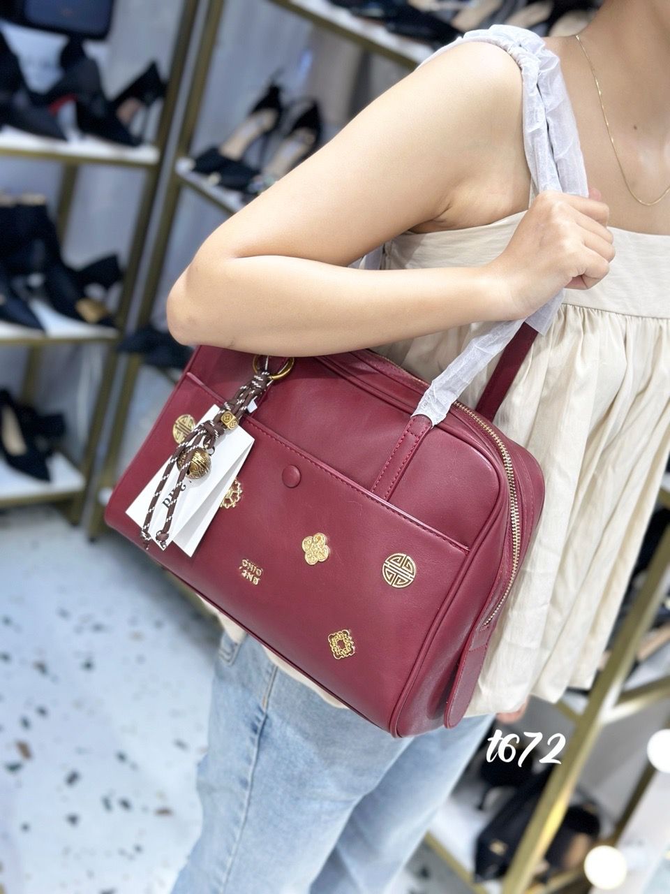 Túi QC da quai dài charm T672