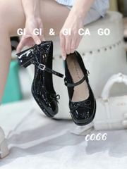 Cao gót vuông nơ Lolita C066