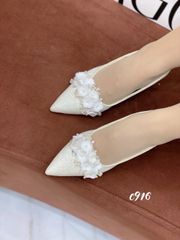 Cao gót nhọn kim tuyến đính HOA WD C916
