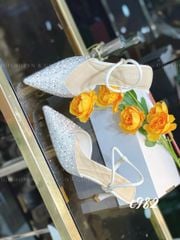 Cao gót nhọn hở gót bling GIAYCUOI C982