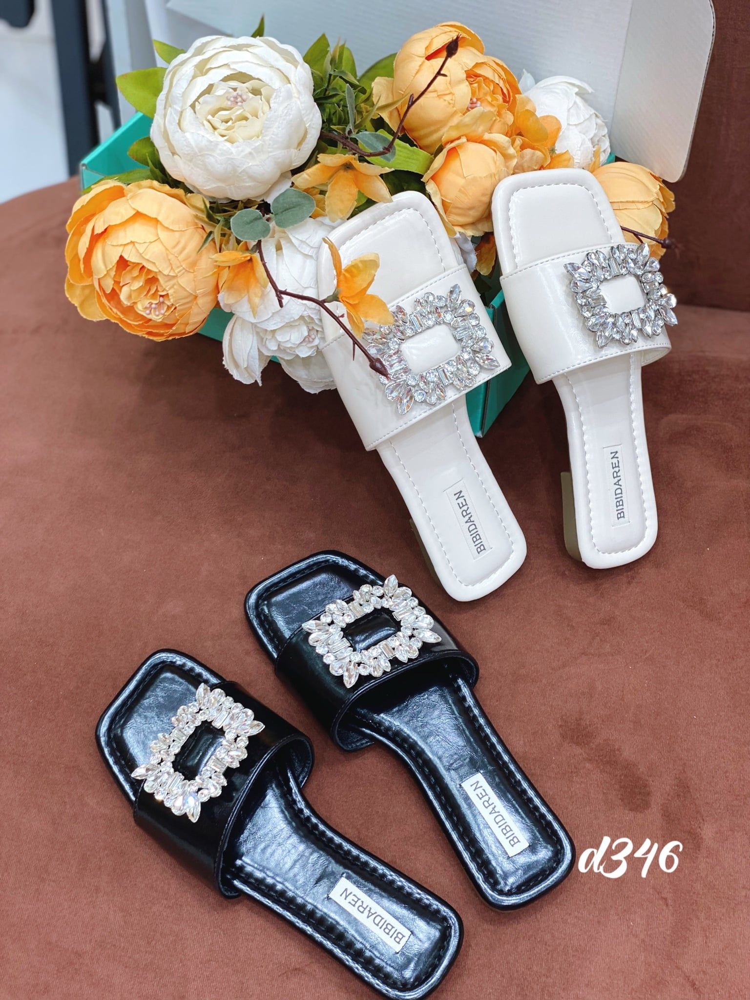 Dép bệt khoá đá trơn D346