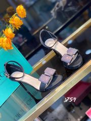 Sandal gót nhọn nơ đính đá 61P S754