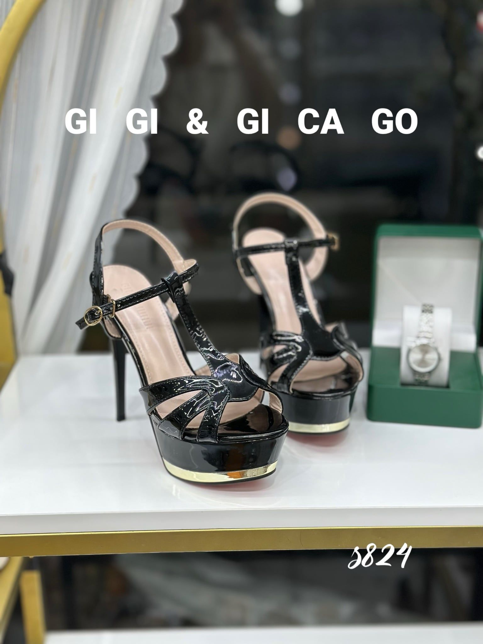 Sandal gót nhọn đế đúp S824