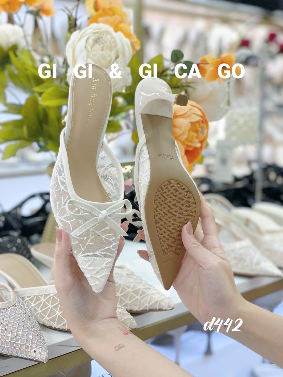Guốc sục gót nhọn lưới D442