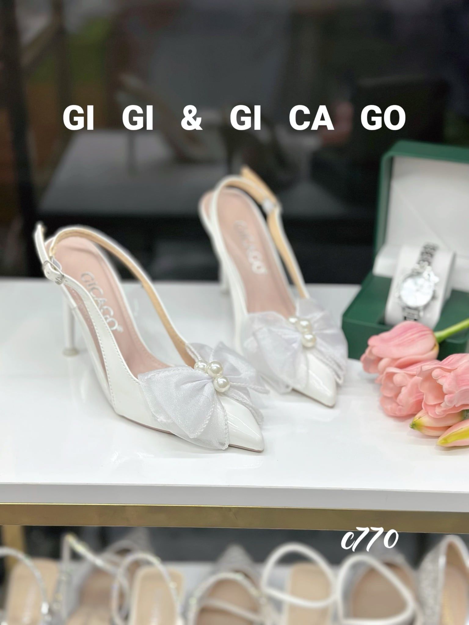 Cao gót nhọn Nơ HOA WD C770