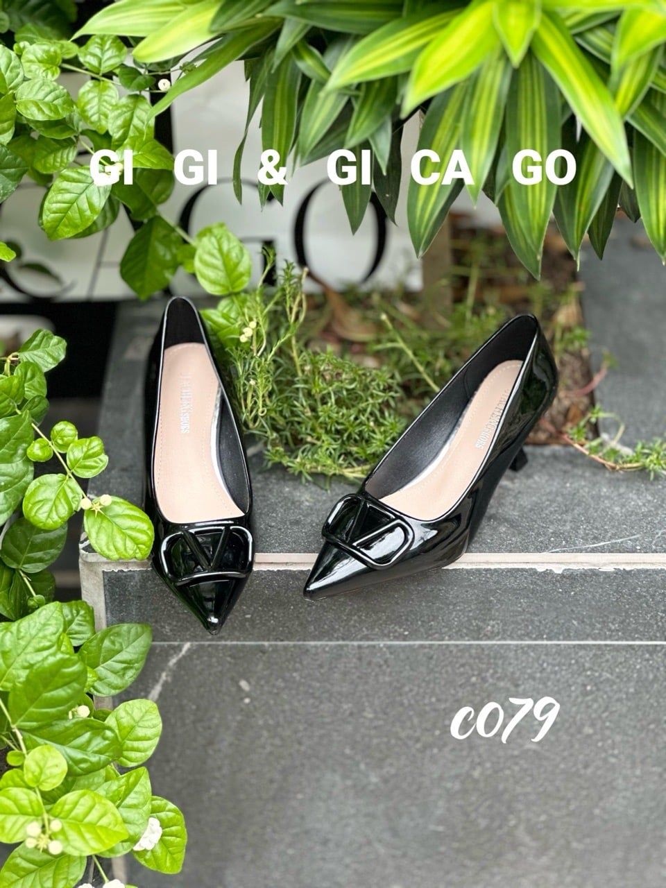 Cao gót nhọn bóng V C079