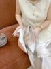 Cao gót nhọn da trơn hở eo C048
