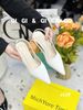 Cao gót nhọn da trơn hở gót C019