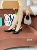 Cao gót nhọn hở gót da trơn C004