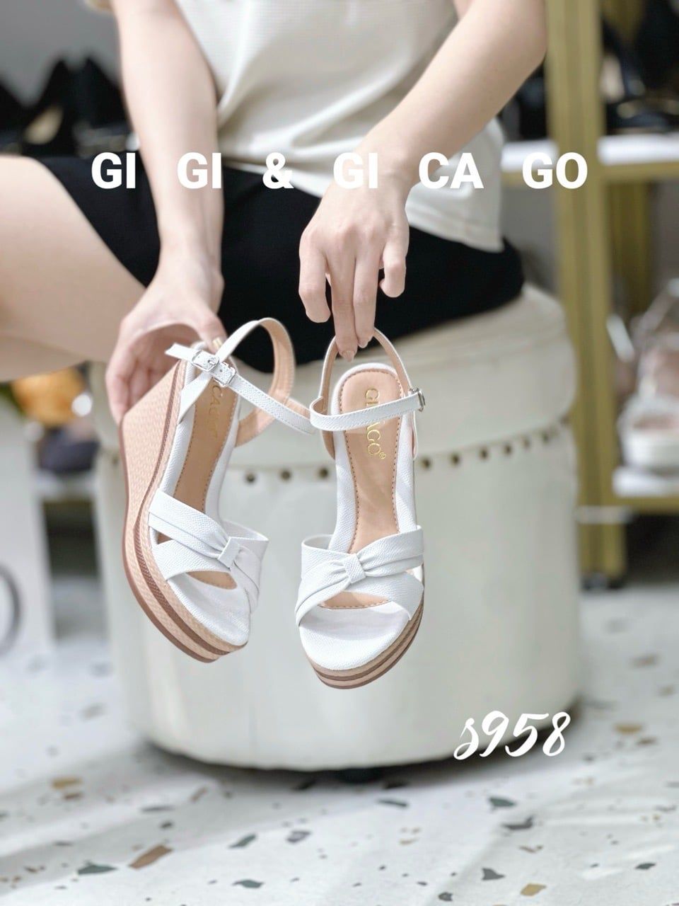 Sandal đế xuồng gỗ S958