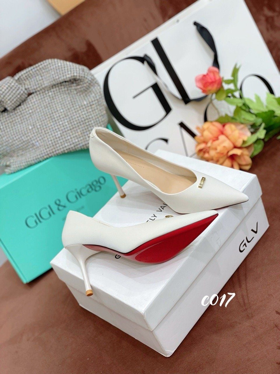 Cao gót nhọn da trơn C017