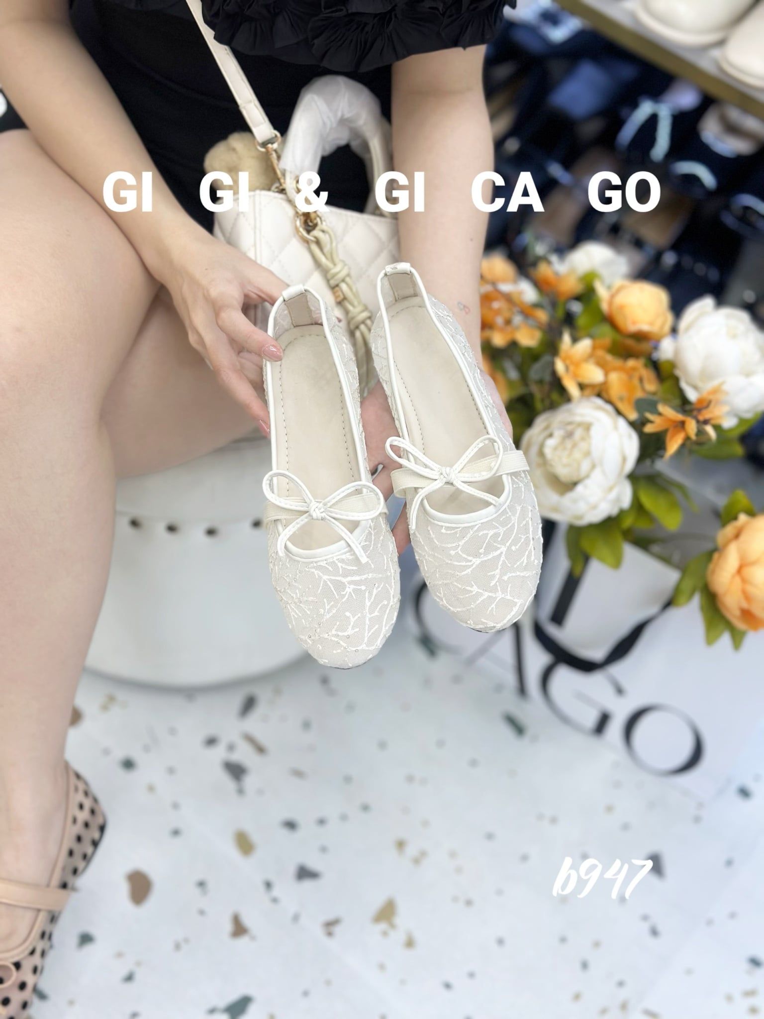 Giày bệt búp bê ren B947