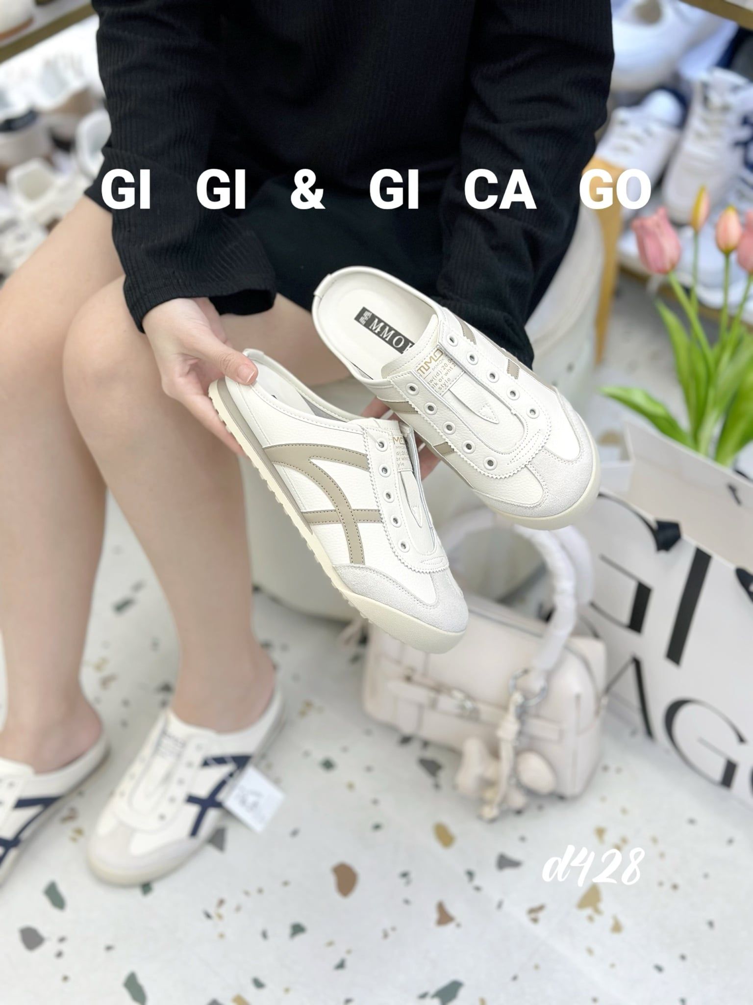 Giày sục bệt viền D428