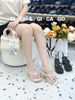 Guốc gót vuông dép kẹp D401