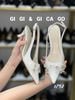 Cao gót nhọn bling hở gót WD C742