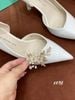 Cao gót nhọn da trơn hở eo C048