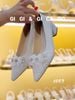 Cao gót vuông kim tuyến GIAYCUOI C064