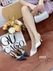 Cao gót nhọn hở gót viền đá C001