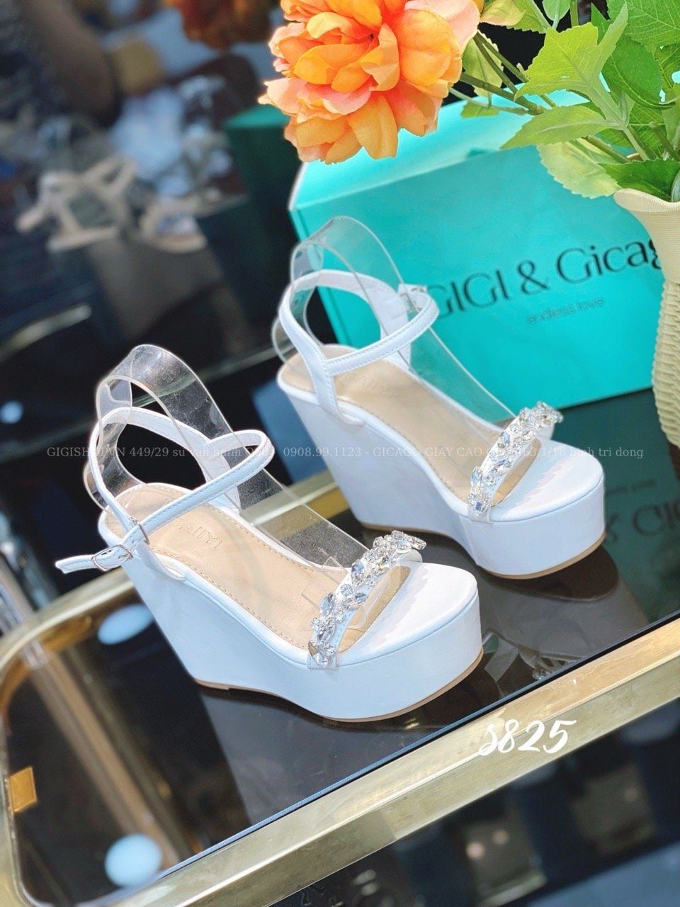 Sandal đế xuồng dây đính đá WD S927