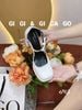 Cao gót vuông mũi tròn Nơ Mary WD C703