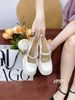 Cao gót vuông mũi tròn đế đúp hở gót Loli C997