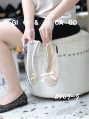 Giày búp bê lưới Nơ đính đá B965