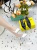 Cao gót nhọn da trơn hở gót C019