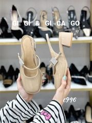 Cao gót vuông mũi tròn hở gót Loli C946