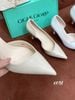 Cao gót nhọn da trơn hở eo C048