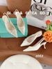 Cao gót nhọn hở gót Nơ C061