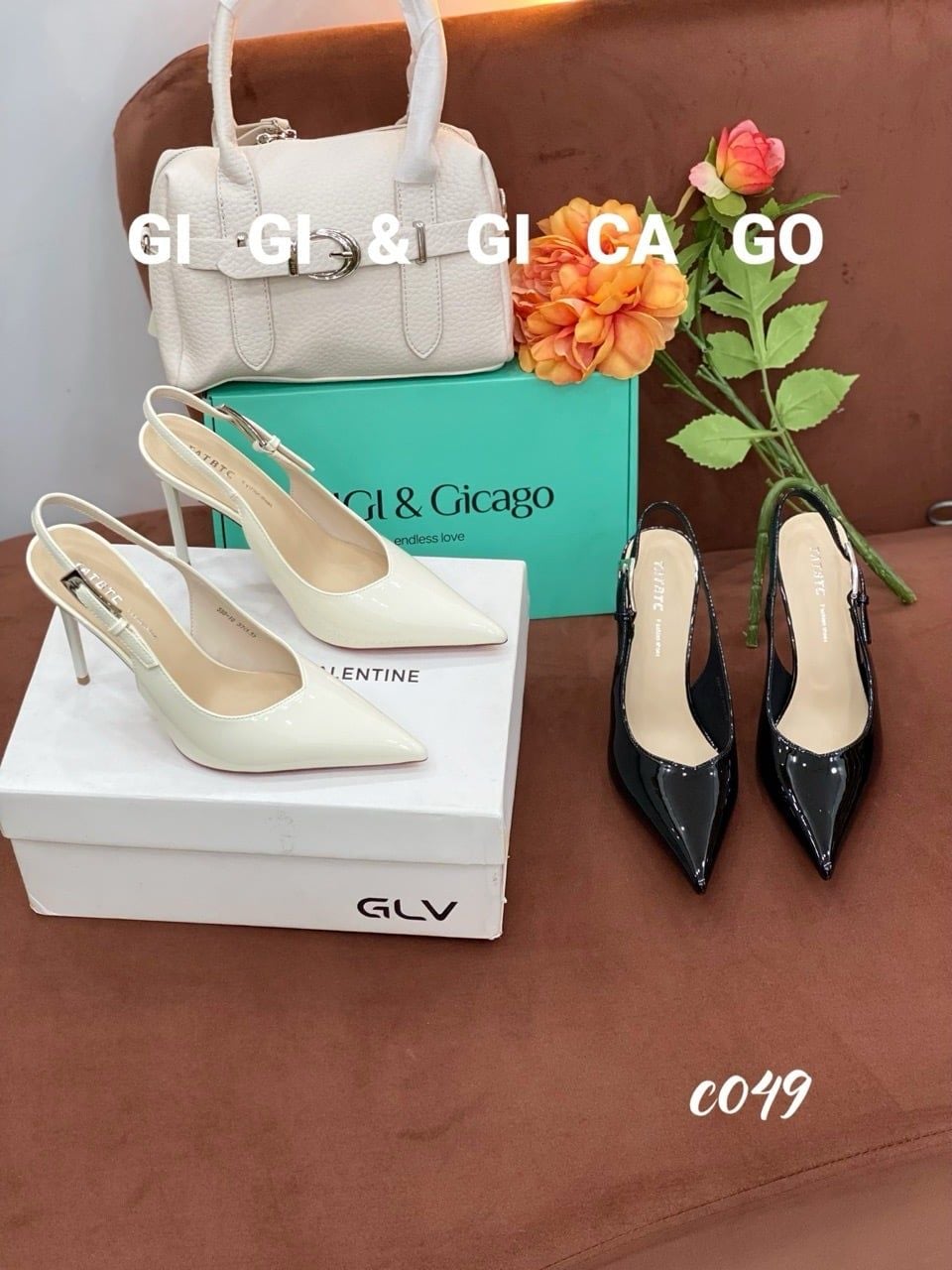 Cao gót nhọn hở gót C049
