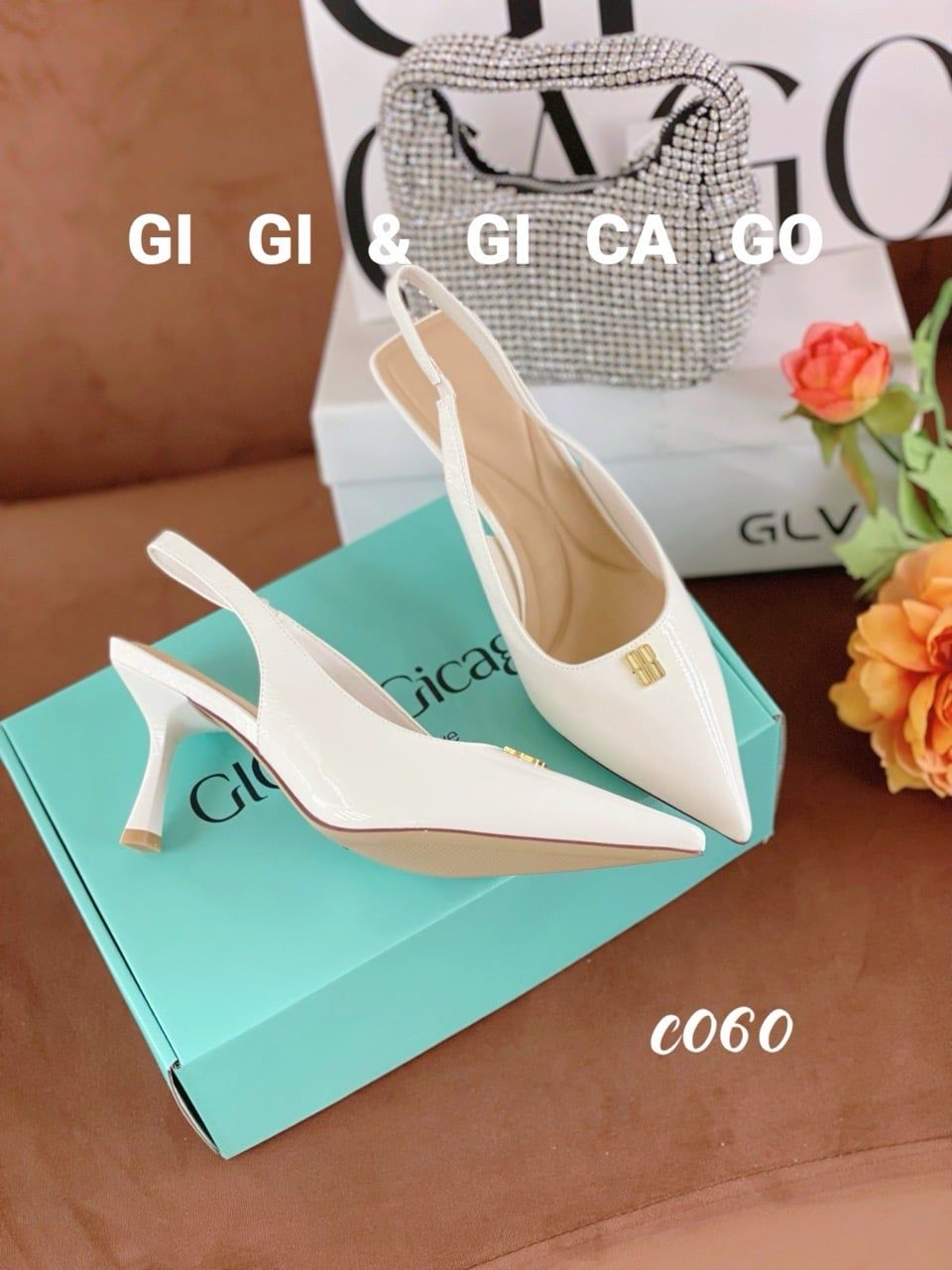 Cao gót nhọn hở gót C060