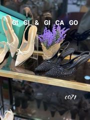 Cao gót nhọn ren hở gót C071