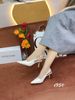 Giày cao gót hở gót da trơn C950