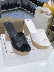 Guốc gót vuông gỗ D377