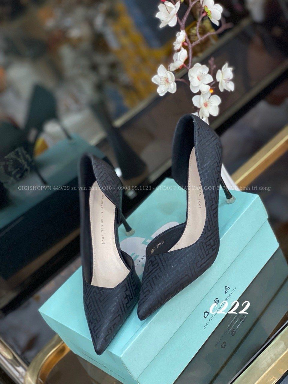 Cao gót nhọn da trơn C222