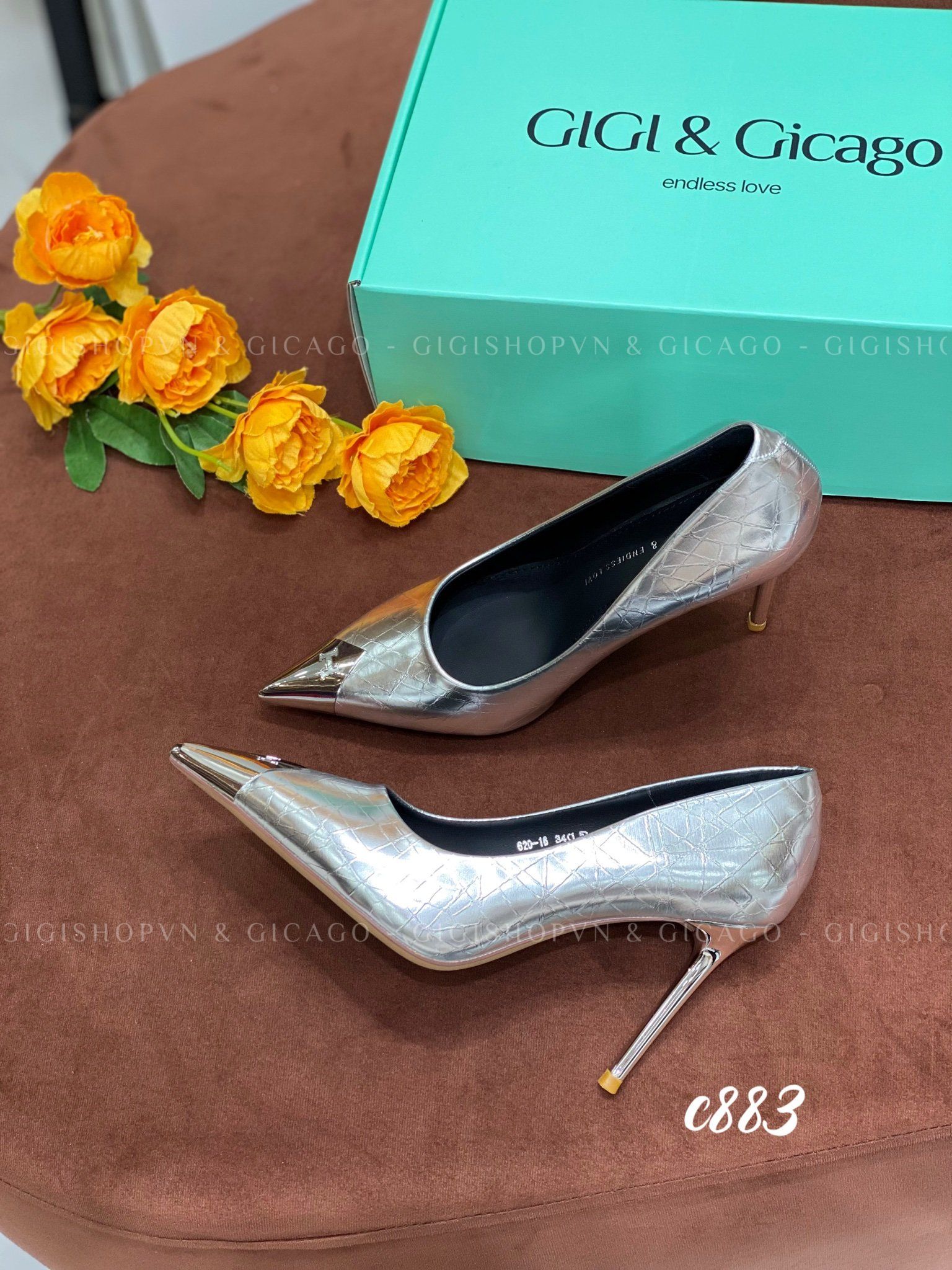 Cao gót nhọn chớp mũi C883