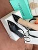 Cao gót nhọn da trơn hở gót C019