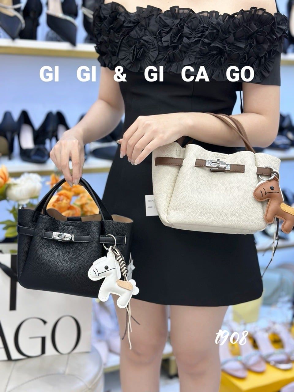 Túi quai ngắn charm ngựa T908