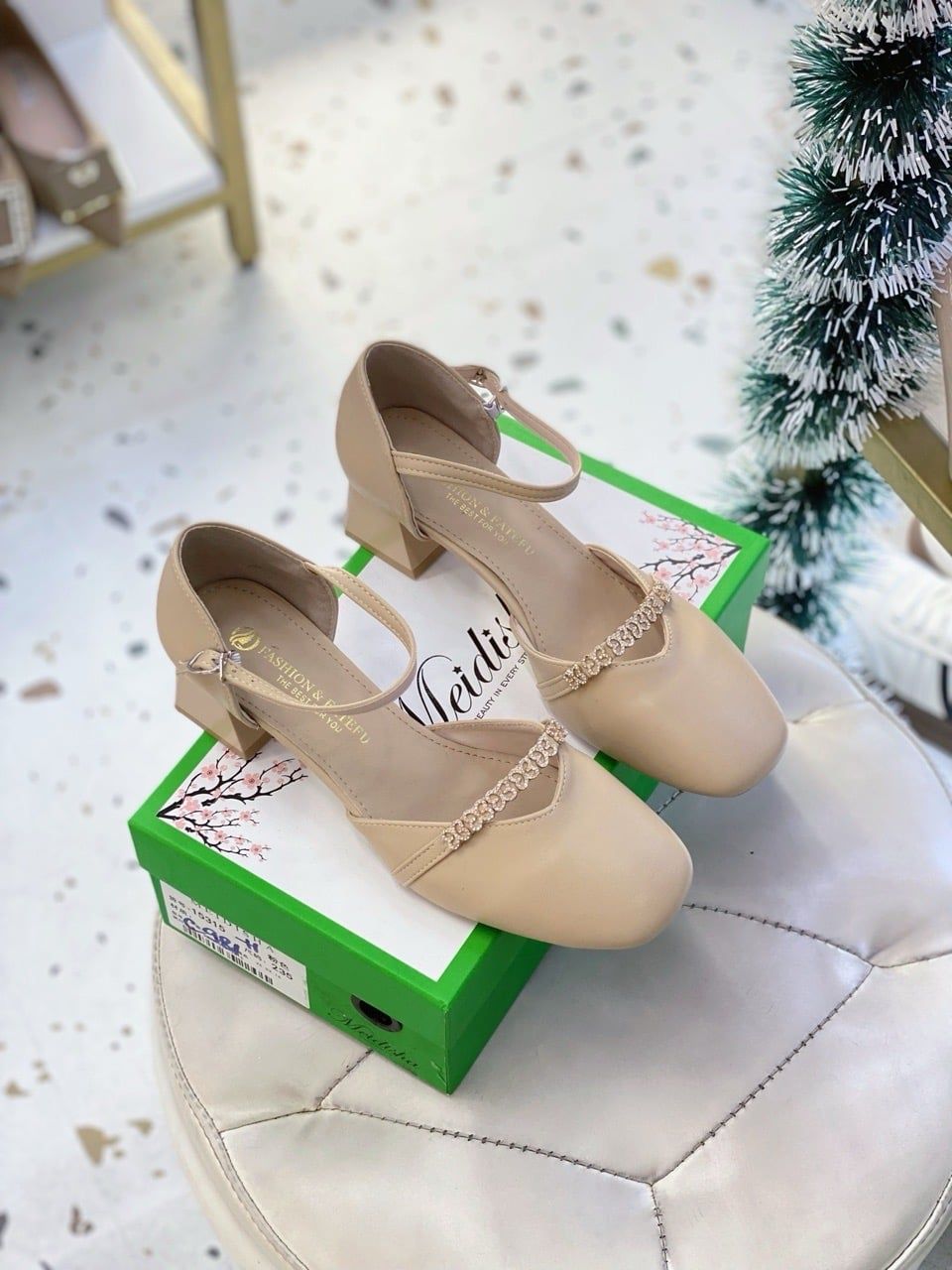 Cao gót vuông mũi tròn C795