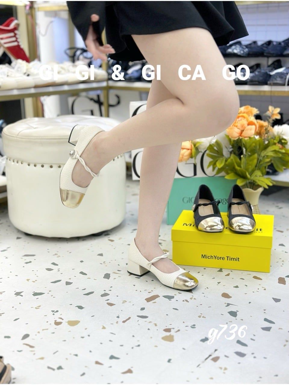 Giày cao gót vuông Mary G736