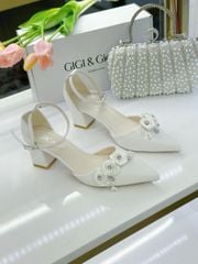 Cao gót vuông hở gót Hoa WD C952